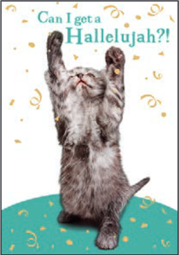 Hallelujah Kitty Congratulations card